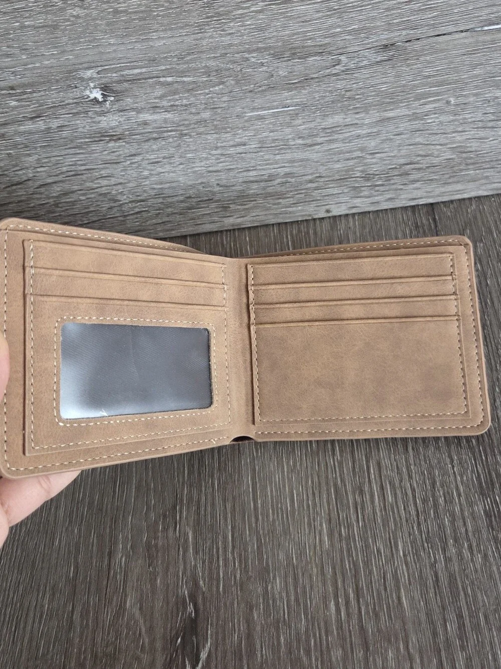 United States Navy Embossed Men's Bifold Wallet - Tan